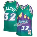 Maglia Utah Jazz Karl Malone NO 32 Mitchell & Ness 1996-97 Verde