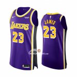 Maglia Los Angeles Lakers LeBron James NO 23 Statement Autentico Viola