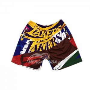 Pantaloni Los Angeles Lakers Mitchell & Ness Big Face Rainbow
