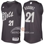 Maglia NBA Christmas 2016 Greivis Vasquez Brooklyn Nets Nero