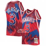 Maglia Philadelphia 76ers Allen Iverson NO 3 Mitchel & Ness 1997-98 Rosso