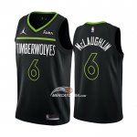 Maglia Minnesota Timberwolves Jordan Mclaughlin NO 6 Statement 2022-23 Nero