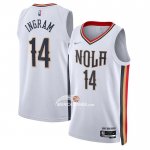 Maglia New Orleans Pelicans Brandon Ingram NO 14 Citta 2021-22 Bianco