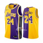 Maglia Los Angeles Lakers Kobe Bryant NO 24 Split Giallo Viola