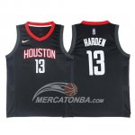 Maglia NBA Autentico Rockets Harden 2017-18 Nero