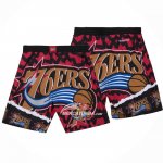 Pantaloncini Philadelphia 76ers Mitchell & Ness Arancione Rosso Nero