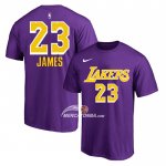 Maglia Manica Corta Los Angeles Lakers Lebron James Viola