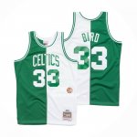 Maglia Boston Celtics Larry Bird NO 33 Mitchell & Ness 1985-86 Split Bianco Verde