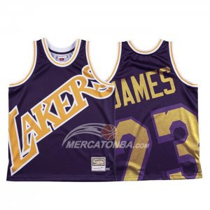 Maglia Los Angeles Lakers Lebron James Mitchell & Ness Big Face Viola