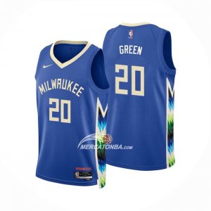 Maglia Milwaukee Bucks A. j. Green NO 20 Citta 2022-23 Blu