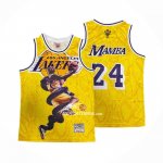 Maglia Los Angeles Lakers Kobe Bryant NO 24 Mamba Giallo