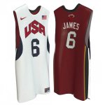 Maglia NBA James,USA 2012 Bianco Rosso