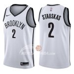 Maglia NBA Brooklyn Nets Nik Stauskas Association 2017-18 Bianco