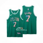 Maglia Boston Celtics Jaylen Brown NO 7 75th Bandera Edition Verde