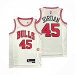 Maglia Chicago Bulls Michael Jordan NO 45 Association 2021 Bianco