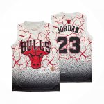 Maglia Chicago Bulls Michael Jordan NO 23 Mitchell & Ness Bianco Rosso