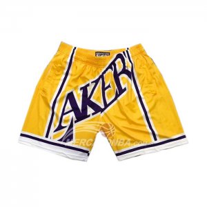 Pantaloni Los Angeles Lakers Mitchell & Ness Big Face Giallo