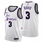Maglia Los Angeles Lakers Anthony Davis NO 3 Citta 2022-23 Bianco
