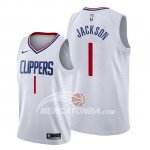 Maglia Los Angeles Clippers Reggie Jackson Association 2019-20 Bianco