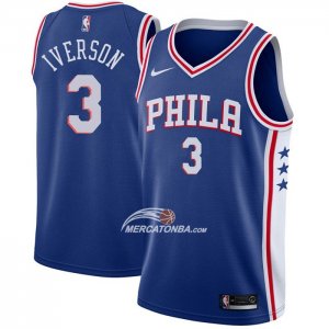 Maglia Philadelphia 76ers Allen Iverson NO 3 Icon Blu