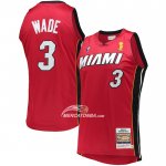 Maglia Miami Heat Dwyane Wade NO 3 Mitchell & Ness 2005-06 Autentico Rosso