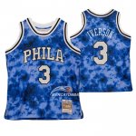 Maglia Philadelphia 76ers Allen Iverson No 3 Galaxy Blu