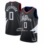Maglia Los Angeles Clippers Russell Westbrook NO 0 Statement 2022-23 Nero