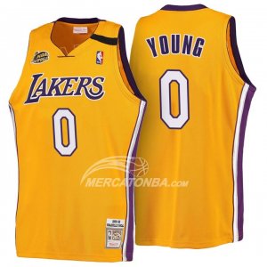 Maglia NBA Young Retro Los Angeles Lakers Amarillo