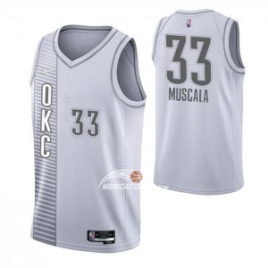 Maglia Oklahoma City Thunder Mike Muscala NO 33 Citta 2021-22 Bianco