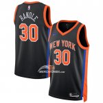 Maglia New York Knicks Julius Randle NO 30 Citta 2022-23 Nero