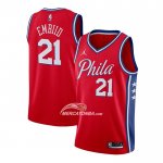 Maglia Philadelphia 76ers Joel Embiid NO 21 Statement 2020-21 Rosso