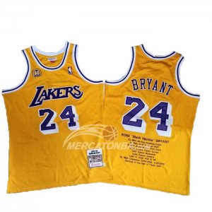 Maglia Los Angeles Lakers Kobe Bryant Giallo