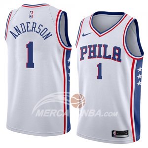 Maglia NBA Philadelphia 76ers Justin Anderson Association 2018 Bianco