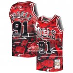 Maglia Chicago Bulls Dennis Rodman NO 91 Mitchell & Ness Lunar New Year Rosso