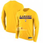 Maglia Manica Lunga Los Angeles Lakers Practice Performance 2022-23 Giallo
