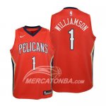 Maglia Bambino New Orleans Pelicans Zion Williamson Statement 2019 Rosso