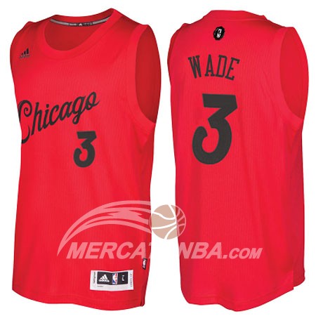 Maglia NBA Wade Christmas,Chicago Bulls Rosso