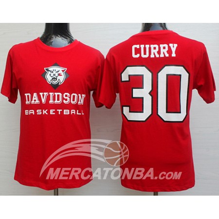 Maglia NBA Davidson College Curry Rosso