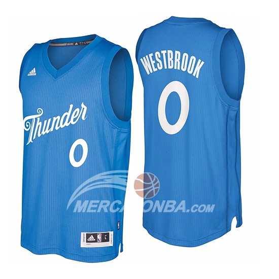 Maglia NBA Westbrook Christmas,Oklahoma City Blu