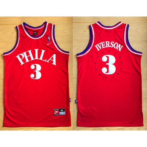 Maglia NBA Phila Iverson,Philadelphia 76ers Rosso