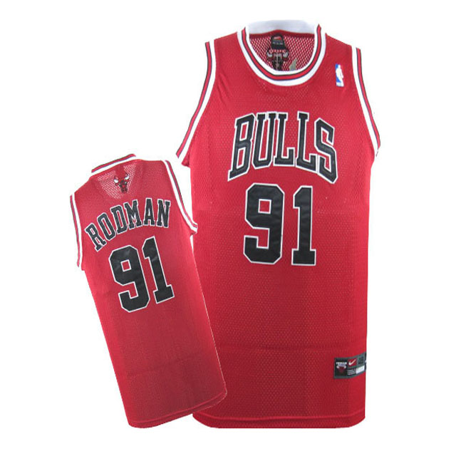 Maglia NBA Rodman,Chicago Bulls Rosso