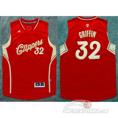 Maglia NBA Griffin Christmas,Los Angeles Clippers Rosso