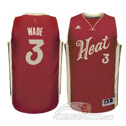 Maglia NBA Wade Christmas,Miami Heats Rosso