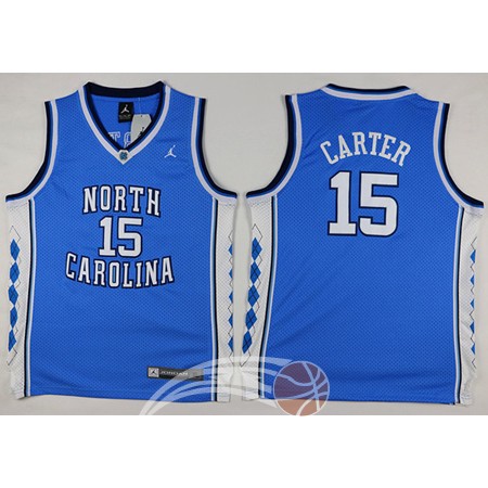 Maglia Bambino NBA NCAA Carter,Norte Carolina Blu