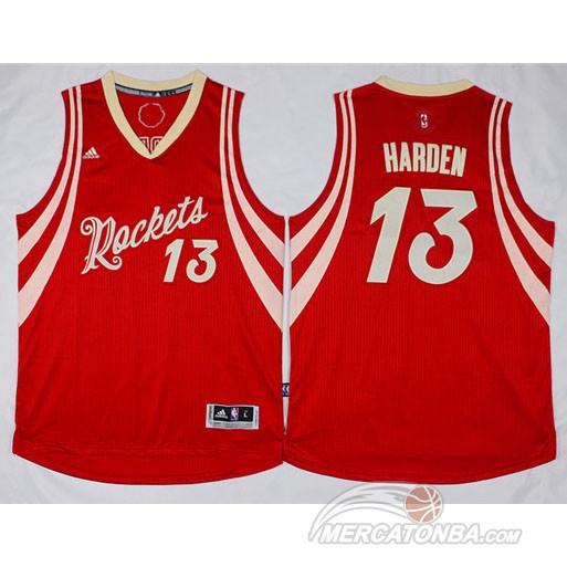 Maglia NBA Harden Christmas,Houston Rockets Rosso