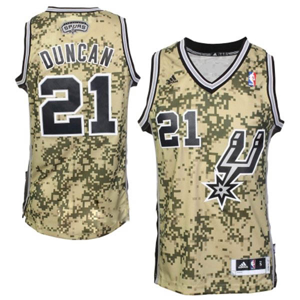Maglia NBA Rivoluzione 30 Duncan,San Antonio Spurs Camouflage