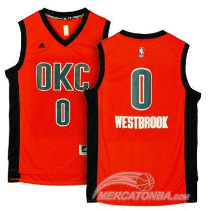 Maglia NBA Westbrook,Oklahoma City Thunder Arancione