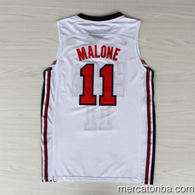Maglia NBA Malone,USA 1992 Bianco