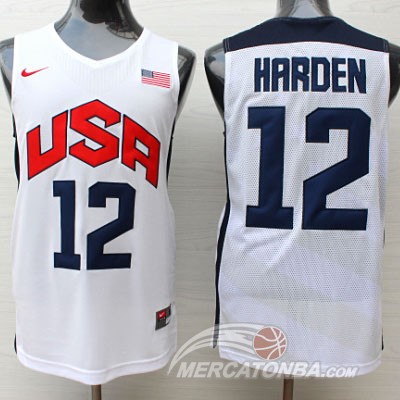 Maglia NBA Harden,USA 2012 Bianco